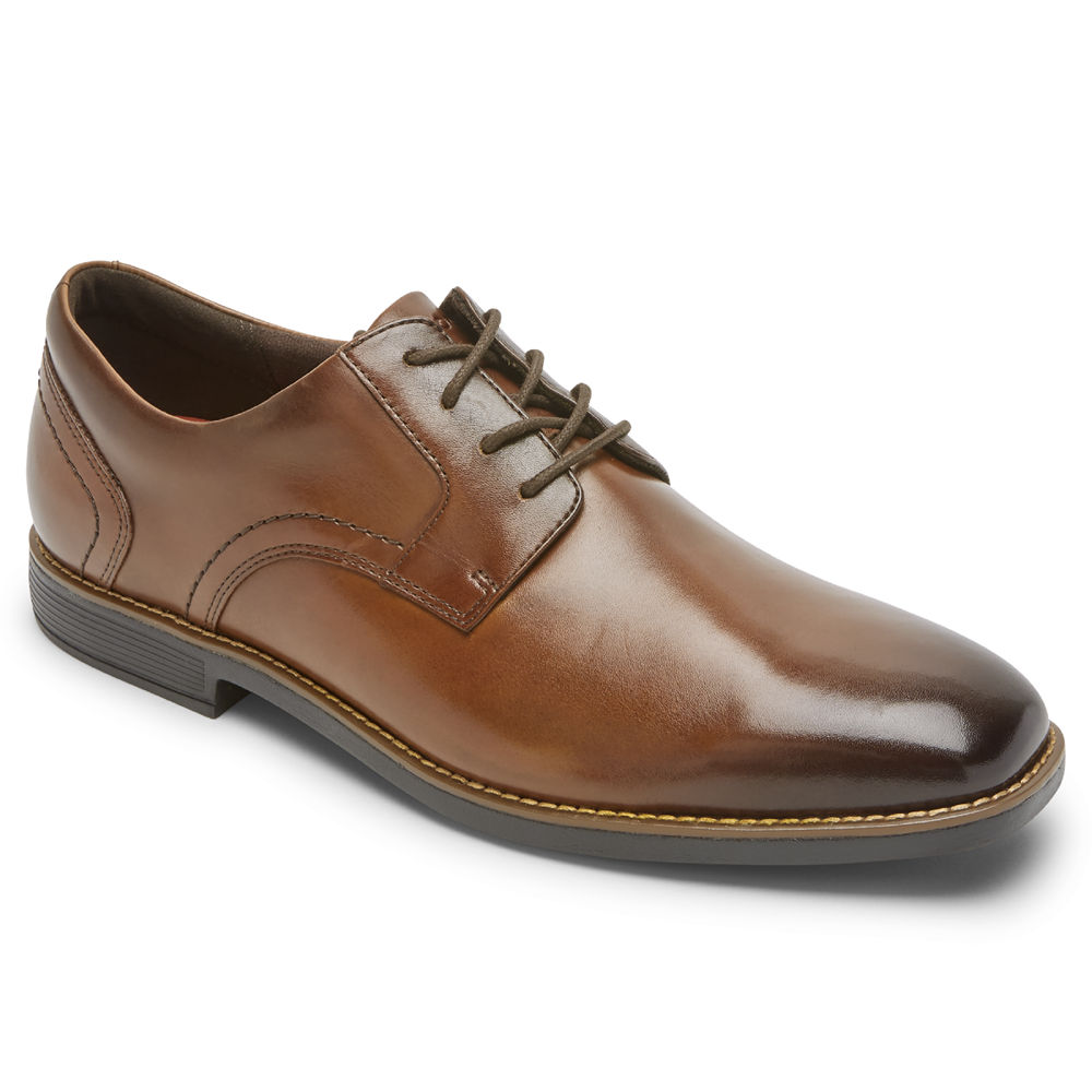 Rockport Singapore Mens Lace Up - Slayter Plain Toe Shoe Brown - KP9412380